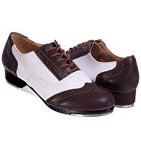 Туфли для степа и чечетки Zelart DN-3686 37 Коричнево-белый (06363077) z111-2024