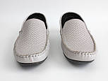 Світло сірі літні мокасини шкіряні з перфорацією чоловіче взуття повсякденне Rosso Avangard M4 PerfGrey, фото 4