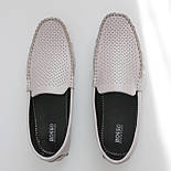 Світло сірі літні мокасини шкіряні з перфорацією чоловіче взуття повсякденне Rosso Avangard M4 PerfGrey, фото 9