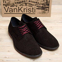 Чоловічі шкіряні літні туфлі Van Kristi black чорні