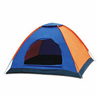 Палатка туристическая 4-х местная Camp Tent 2х2х1.5м Синий с оранжевым z19-2024