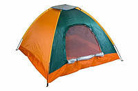 Палатка туристическая одноместная Camp Tent 2х1х1.1м с москитной сеткой Зеленый с оранжевым z19-2024