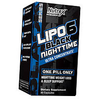 Ночной Жиросжигатель Липо 6 Lipo-6 Black NightTime Ultra concentrate Nutrex 30капс (02152025) z19-2024