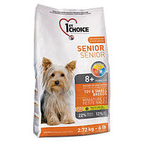 Сухой супер премиум корм для пожилых или малоактивных собак мини и малых пород 1st Choice Senior Toy&Small
