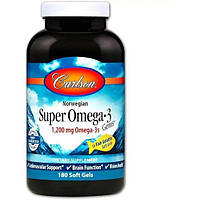 Омега 3 Carlson Labs Super Omega-3 Gems 1200 mg 180 Fish Softgels z19-2024