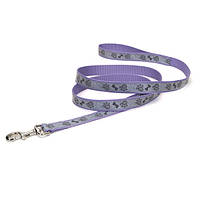 Светоотражающий поводок для собак Coastal Lazer Brite Reflective Leash 2.5смХ1.8м лапа кость фиолетовый