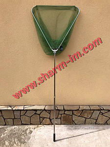 Підсак складаний трикутний 80x80х80 см із телескопічною ручкою та прогумованою сіткою