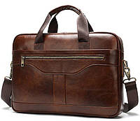 Деловая мужская сумка из зернистой кожи Vintage 14837 Коричневая TV, код: 1317325