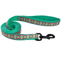 Поводок для собак Coastal Ribbon Weave Leash темно-бирюзовый с косточками 2.5x180 см (76484159756) z19-2024