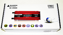 Інвертор перетворювач 12-220V 2000W LED дисплей UKC KC-2000D, фото 6