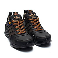 Подростковые детские кожаные кроссовки весна/осень adidas classic black