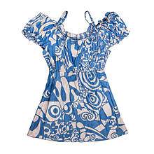 Блуза з коротким рукавом Karma Коттон Розмір M Блакитний (24135) z13-2024