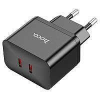 Зарядное устройство Hoco N29 Triumph wall charger dual Type C 35W output EU plug Черный z19-2024