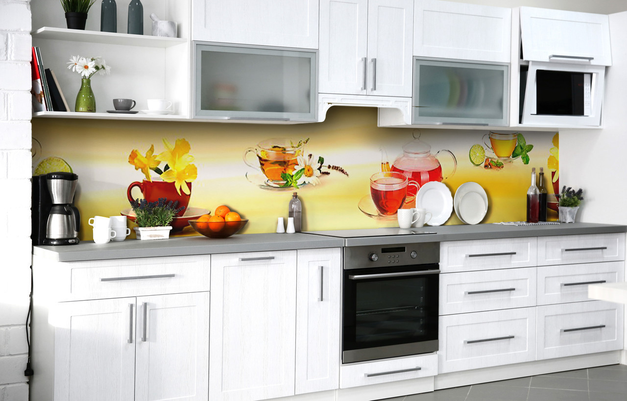 Наклейка на скіналі Zatarga на кухню «Чайхана» 600х2500 мм вінілова 3Д-наклейка кухонний фартух самоклейний