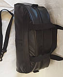 Спортивна Сумка міська чорна екошкіра, фото 7