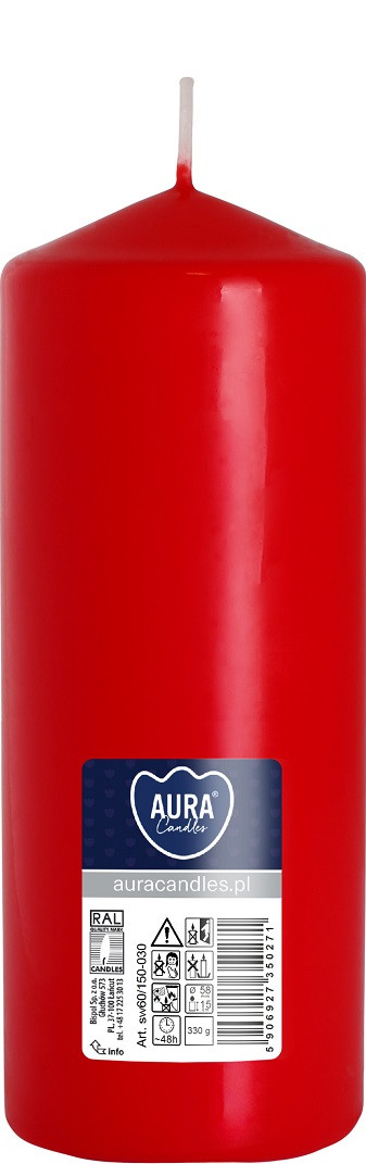 Свічка циліндр червона 15 см (sw60/150-030)