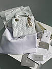 Жіноча сумка Крістіан Діор біла Christian Dior Small Lady Dior My ABCDIOR Bag White, фото 3