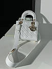 Жіноча сумка Крістіан Діор біла Christian Dior Small Lady Dior My ABCDIOR Bag White, фото 7