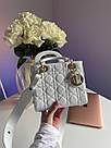 Жіноча сумка Крістіан Діор біла Christian Dior Small Lady Dior My ABCDIOR Bag White, фото 8