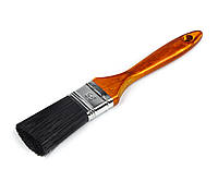 Кисть малярная Polax флейцевая деревянная ручка искусственный черный ворс Лакра 1.5 (09-002) DH, код: 2342529