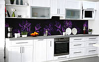 Наклейка на скинали Zatarga на кухню «Неоновая роспись» 650х2500 мм виниловая 3Д наклейка кухонный фартук