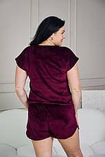 Велюрова піжама домашній костюм футболка і шорти р.2XL,3XL, фото 3