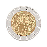 Монета Mine Естонія 2 євро 2022 року Слава Україні 25 мм Золотистий (hub_nml523) ET, код: 7557247