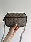 Жіноча сумка Гуччі коричнева Gucci Brown Horsebit 1955 Small Shoulder Bag, фото 8