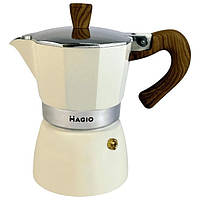Гейзерная кофеварка 150 мл MAGIO MG-1007 White DH, код: 8292754