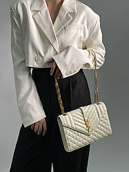 Жіноча сумка Ів Сен Лоран бежева Yves Saint Laurent Beige Envelope Medium