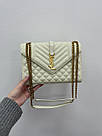 Жіноча сумка Ів Сен Лоран бежева Yves Saint Laurent Beige Envelope Medium, фото 2