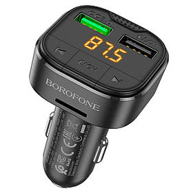 АЗП з FM-модулятором BOROFONE BC43 Flash QC3.0 car BT FM transmitter 18W Black