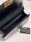 Жіноча сумка Шанель чорна Chanel Medium Boy Black/Gold, фото 7