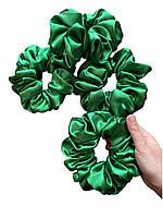 Атласна зелена велика скранч гумка для волосся модні стильні прикраси для волосся 2024
