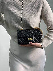 Жіноча сумка Шанель чорна Chanel Black 2.55 Reissue Double Flap