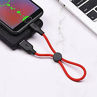 Кабель HOCO X21 Plus USB to Micro 2.4A, 0.25m, silicone, silicone connectors, Black+Red