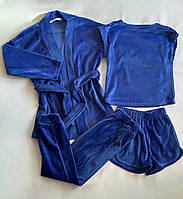 Домашний детский костюм комплект велюровый: смагард, капучино, лаванда, электрик, слива, оливка электрик, 116-122
