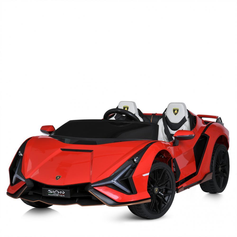 Дитячий електромобіль Bambi Lamborghini M 5072EBLR 4 мотори 30W, музика, світло, шкіряне сидіння, 5 кольорів