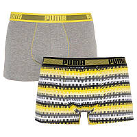 Трусы-боксеры Puma Worldhood Stripe Trunk S 2 пары gray yellow (501004001-020) ET, код: 2467418