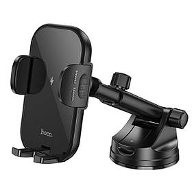 Тримач для мобільного з БЗП HOCO HW5 Journey wireless fast charging car holder(center console) Black