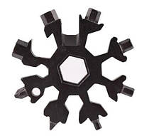 Мультитул-снежинка с кольцом 18 в 1 CNV SnowFlake Wrench Tool Черный UL, код: 7752506