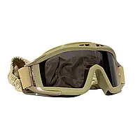 Тактические очки-маска защитные Койот со сменными стёклами