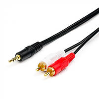 Кабель 2RCA-3.5мм Jack Tcom аудио 14мм 1.5 метра ( для аудіо апаратури, колонок)