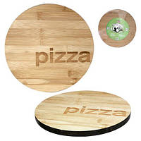Доска кухонная Pizza диаметр 25см для пиццы бамбуковая ST DP37957 UL, код: 7425783
