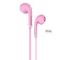 Навушники HOCO M39 Rhyme sound earphones with microphone Pink