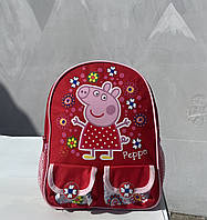 Рюкзак Peppa Pig (Свинка Пеппа) червоний місткий ранець для дитини