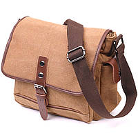Функциональная мужская сумка с клапаном из текстиля 21249 Vintage Коричневая ET, код: 7803876