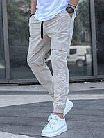 Стильные мужские спортивные штаны цвета молока на резинке манжете, модные спортивные штаны турецкий тиар