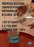 Зимовий омивач лобового скла, концентрат K2 CLAREN 80°C 1л, фото 6
