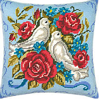 Набір для вишивання декоративної подушки Чарівниця Голуби 40×40 см V-17 BM, код: 7242972